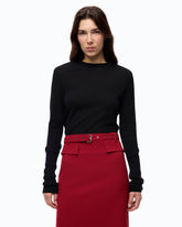 Merino wool sweater with removable shoulder pads -  | Pinko