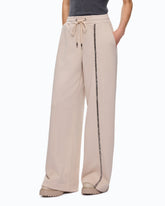 Wide-leg trousers with drawstring and chain -  | Pinko