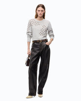 Wool- and alpaca-blend sweater with jewel motif - Grey | Pinko