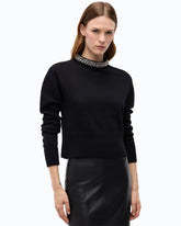 Wool-blend sweater with jewel collar -  | Pinko