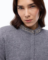 Cardigan with jewel collar - Grey | Pinko