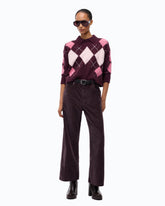 Wool and cashmere sweater with diamond motif - Multicolor Bordeaux-Pink | Pinko