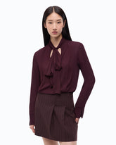 Blouse with sash collar - Bordeaux | Pinko