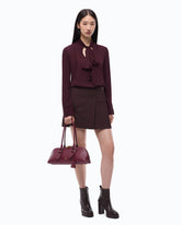 Blouse with sash collar - Bordeaux | Pinko
