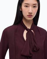 Blouse with sash collar - Bordeaux | Pinko