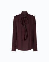 Blouse with sash collar - Bordeaux | Pinko