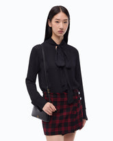 Blouse with sash collar - Black | Pinko