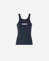 Ribbed vest top with PINKO 3D logo -  | Pinko