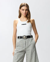 Ribbed vest top with PINKO 3D logo -  | Pinko