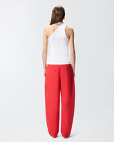 Rib-knit tank top with V-neck and PINKO logo -  | Pinko