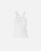 Rib-knit tank top with V-neck and PINKO logo -  | Pinko