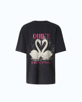 Quiet Is The New Punk swan-print T-shirt -  | Pinko