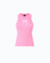 Ribbed top with sheer Love Birds logo -  | Pinko