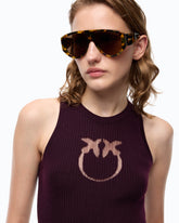 Ribbed top with sheer Love Birds logo -  | Pinko
