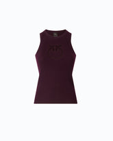 Ribbed top with sheer Love Birds logo -  | Pinko
