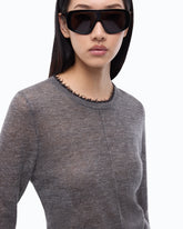 Lightweight wool and cashmere sweater - Dark Grey | Pinko