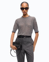 Short-sleeved T-shirt with frayed edges -  | Pinko