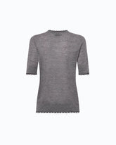 Short-sleeved T-shirt with frayed edges -  | Pinko