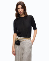 Short-sleeved T-shirt with frayed edges -  | Pinko