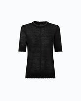 Short-sleeved T-shirt with frayed edges -  | Pinko