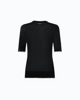 Short-sleeved T-shirt with frayed edges -  | Pinko