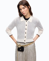 Cropped cardigan with polo collar -  | Pinko