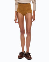 Fully rhinestoned wool-blend shorts -  | Pinko