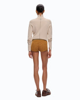 Fully rhinestoned wool-blend shorts -  | Pinko