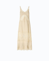 Midi slip dress with lace bands -  | Pinko