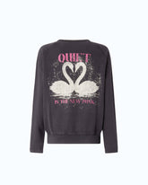 Quiet Is The New Punk swan-print sweatshirt -  | Pinko