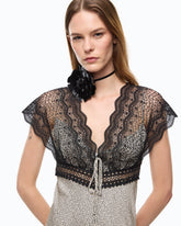Long sleeveless polka-dot dress - Multicolor Beige-Black | Pinko