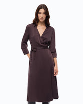 Midi wrap dress with belt - Brown | Pinko