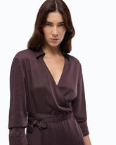 Midi wrap dress with belt - Brown | Pinko