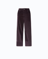 Cropped velvet trousers with leather belt -  | Pinko