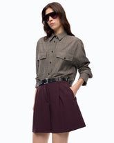Cropped-Overshirt aus Wollmix mit Karomuster -  | Pinko