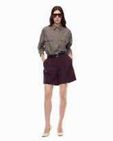 Cropped-Overshirt aus Wollmix mit Karomuster -  | Pinko