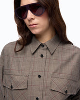 Cropped-Overshirt aus Wollmix mit Karomuster -  | Pinko