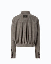 Cropped-Overshirt aus Wollmix mit Karomuster -  | Pinko