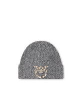 Wool beanie with jewelled Love Birds logo - Dark Grey | Pinko