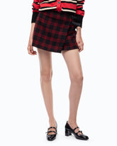 Wrap mini skirt with check pattern -  | Pinko
