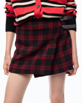 Wrap mini skirt with check pattern -  | Pinko