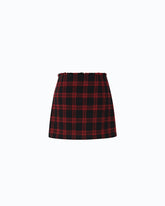 Wrap mini skirt with check pattern -  | Pinko