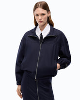 Oversized flannel bomber jacket - Blue | Pinko