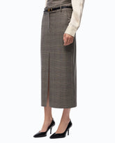 Check wool calf-length skirt -  | Pinko
