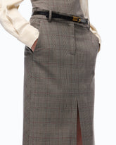 Check wool calf-length skirt -  | Pinko