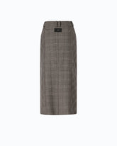Check wool calf-length skirt -  | Pinko