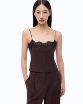 Check top with lace - Bordeaux | Pinko