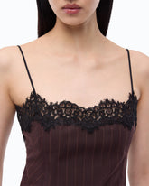Check top with lace - Bordeaux | Pinko