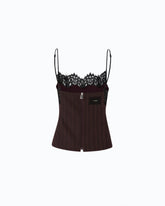 Check top with lace - Bordeaux | Pinko