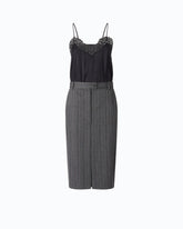 Calf-length dress with pinstriped skirt -  | Pinko